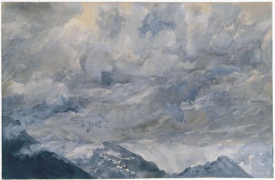 Felhős ég a hegycsúcsok felett alkotó: Adolph Menzel