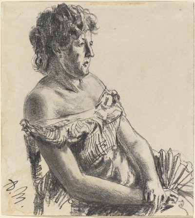 Nő udvari ruhában alkotó: Adolph Menzel