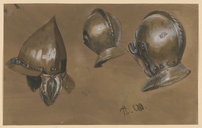 Két fejvért és egy sisak alkotó: Adolph Menzel