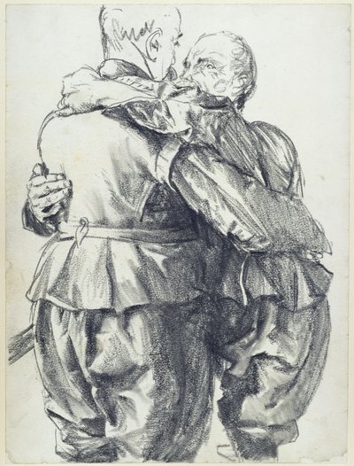 Két modell I. Johann Georg szász választófejedelem ruháiban a drezdai Történeti Múzeumban alkotó: Adolph Menzel