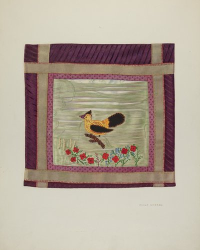 Applikált takarórészlet, 1941. alkotó: Adolph Opstad