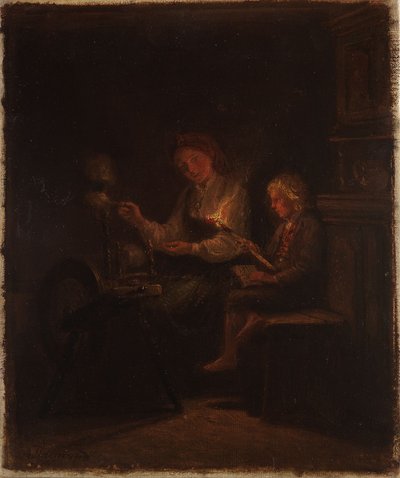 A rokka mellett alkotó: Adolph Tidemand