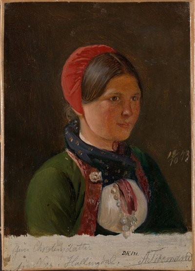 Lány Hallingdalból alkotó: Adolph Tidemand