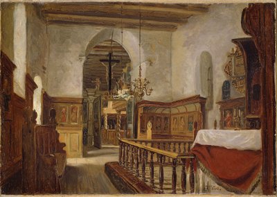 A voss-i templom belső tere alkotó: Adolph Tidemand
