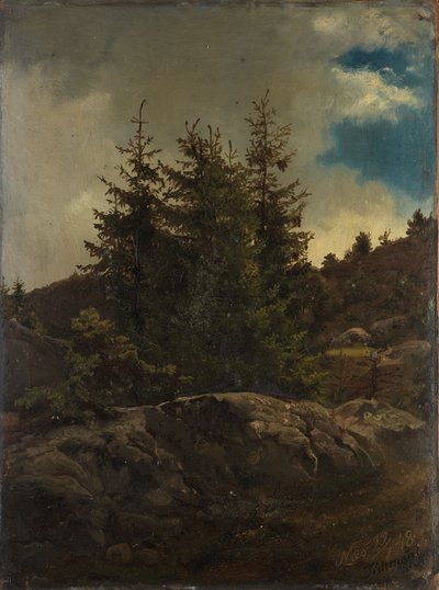 Táj Nesből, Hallingdalban alkotó: Adolph Tidemand