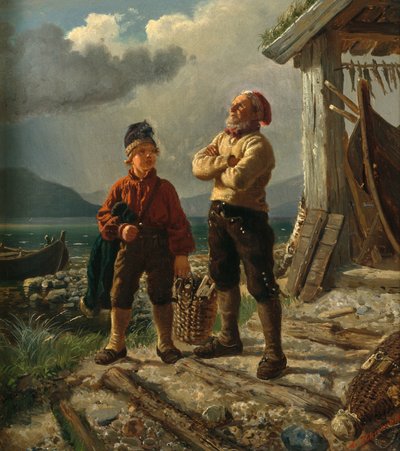 Öreg vitorlázó és egy fiatal fiú alkotó: Adolph Tidemand