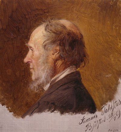 Simon Toldstad portréja. Vázlat alkotó: Adolph Tidemand