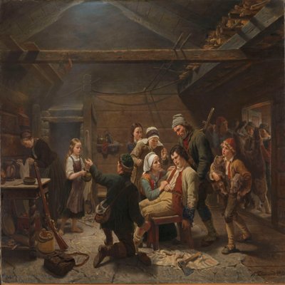 A medvevadász visszatérése alkotó: Adolph Tidemand