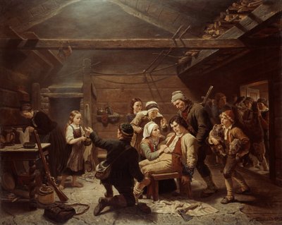 A medvevadászok hazatérnek alkotó: Adolph Tidemand