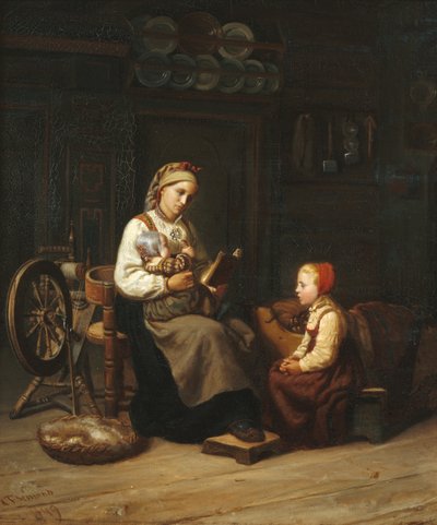Az anya tanít alkotó: Adolph Tidemand