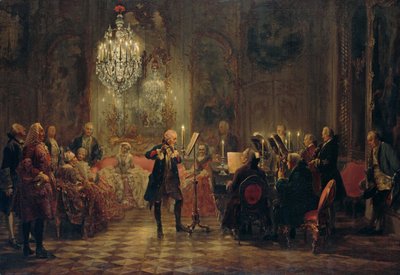 Nagy Frigyes fuvolakoncertje Sanssouciban alkotó: Adolph Menzel