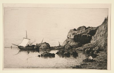 Halászhajó Collioure szikláinál (Pyrenees Orientales) alkotó: Adolphe Appian