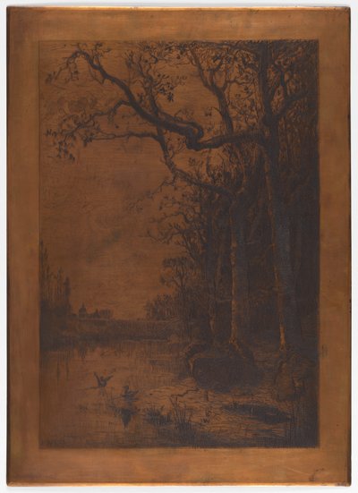 Adolphe Appian "Táj kacsákkal" maratott rézlemeze alkotó: Adolphe Appian