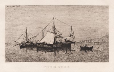 Fishing BoatCoastal Shipping Boat Italian Coast..., 1874. alkotó: Adolphe Appian