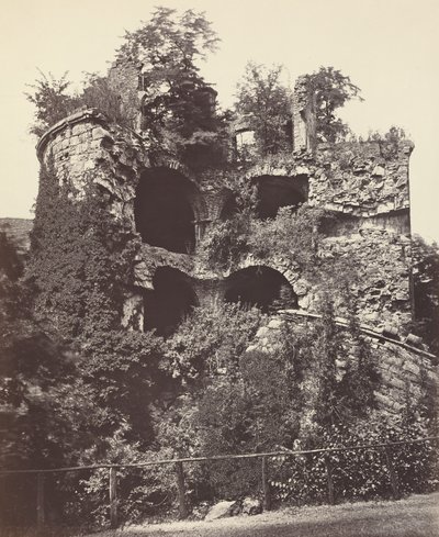 A felrobbant torony, heidelbergi kastély, c. 1865. alkotó: Adolphe Braun