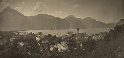 Kilátás Flüelenre, Svájc alkotó: Adolphe Braun