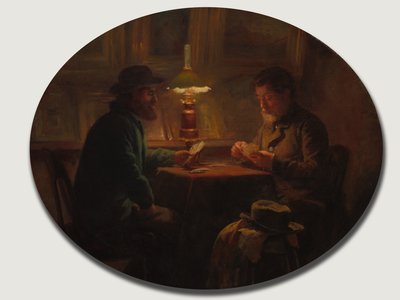 Kártyajáték Martin atyánál, 1859. alkotó: Adolphe Felix Cals