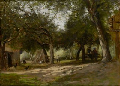 Táj tanyaudvarral, 1830-1880 alkotó: Adolphe Felix Cals