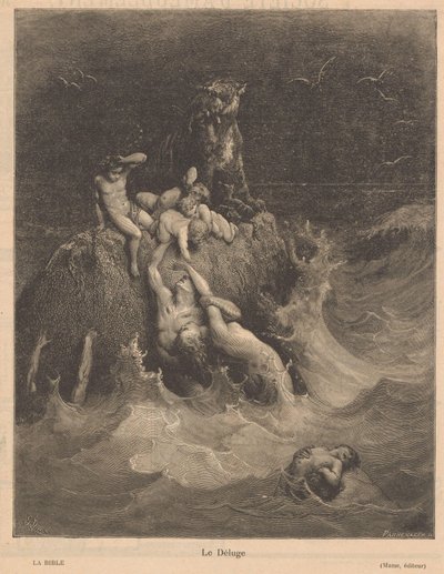 özönvíz Le Deluge (cím az objektumon) alkotó: Adolphe Francois Pannemaker