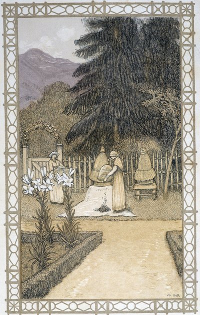 A méhek élete: a méhészet munkája - A. Giraudon rajza alkotó: Adolphe Giraudon