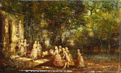 Látogatás a hercegnőnél; Látogassa meg a la Princesse-t, 1860 körül alkotó: Adolphe Joseph Thomas Monticelli