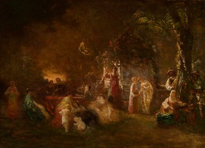 Fête Champêtre, 1844-86 körül (olaj, vászon) alkotó: Adolphe Joseph Thomas Monticelli