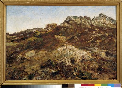 Dombok tája (a Garlaban-hegység Provence-ban) alkotó: Adolphe Joseph Thomas Monticelli