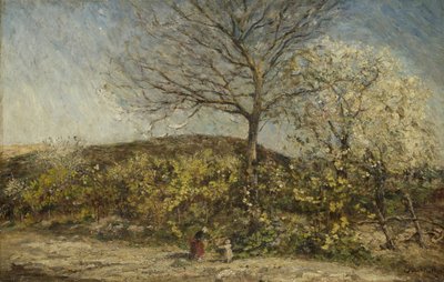 Táj virágzó gyümölcsössel alkotó: Adolphe Joseph Thomas Monticelli