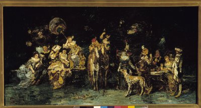 Éjszakai lakoma egy parkban alkotó: Adolphe Joseph Thomas Monticelli