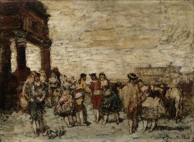 Buli Spanyolországban Adolphe Monticelli festménye (1824-1886) Mérete 36,5x48 cm Musee Grobet-Labadie alkotó: Adolphe Joseph Thomas Monticelli