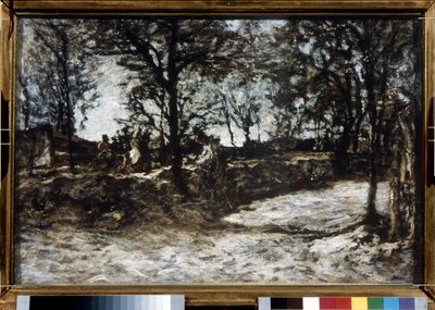 Vidéki táj. Fontainebleau. Adolphe Thomas Joseph Monticelli (1824-1886) festménye. Olajfestmény. Impresszionizmus. Mérete: 39x60 cm. Puskin Múzeum, Moszkva alkotó: Adolphe Joseph Thomas Monticelli