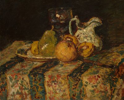 Csendélet gyümölcs- és borkancsóval alkotó: Adolphe Joseph Thomas Monticelli