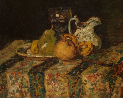 Csendélet gyümölcsökkel és boroskancsóval alkotó: Adolphe Joseph Thomas Monticelli