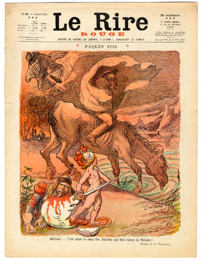 A „The Red Laughter” címlapja, színekben szatirikus alkotó: Adolphe Leon Willette