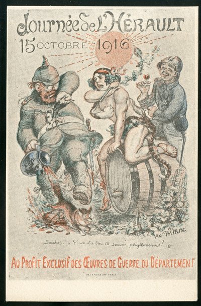 Képeslap, Szatirikus színekben alkotó: Adolphe Leon Willette
