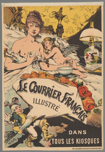 Werbeplakat: Le Courrier Français illustré in den Kiosken alkotó: Adolphe Leon Willette
