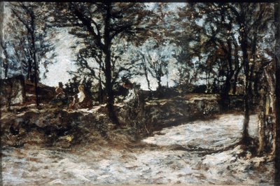 Tájkép. Fontainebleau, 19. század. alkotó: Adolphe Joseph Thomas Monticelli