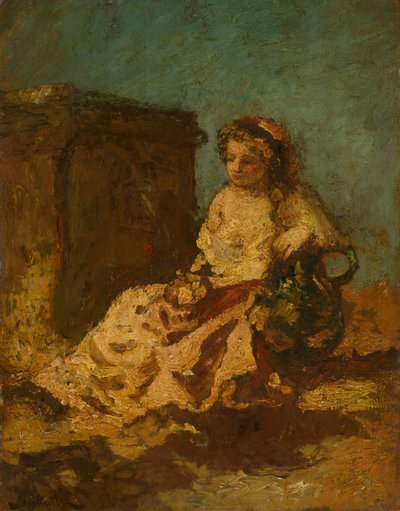Meditáció ülő nő, c. 187879. alkotó: Adolphe Monticelli