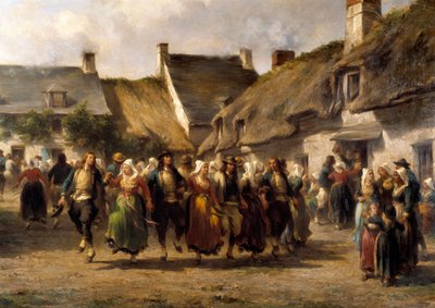Egy esküvő Bretagne-ban 1863-ban Adolphe Pierre Leleux (1812-1891) festménye 1863 Quimper musee des Beaux Arts alkotó: Adolphe Pierre Leleux