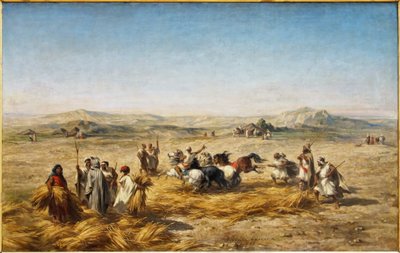 Francia: Búza kirakodása Algériában alkotó: Adolphe Pierre Leleux