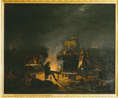 Napóleon a wagrami csatatéren lévő táborhelyén ... (festmény, vászon) alkotó: Adolphe Roehn