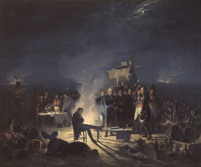 Napóleon bivakja a wagrami csatamezőn 1809. július 5-ről 6-ra virradó éjjel, 1 alkotó: Adolphe Roehn