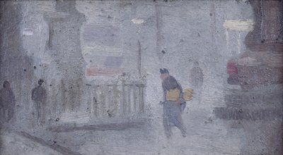 Tanulmány a szoborbázishoz, Albert tér, 1910 körül (olaj, fedélzeten) alkotó: Adolphe Valette