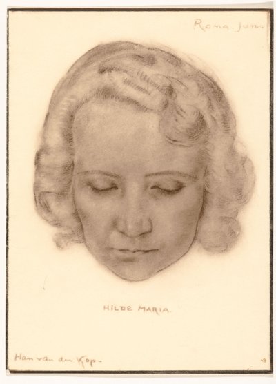 Han van der Kop Hilde Maria portréjának fotóreprodukciója alkotó: Adriaan Bijl (attributed to)