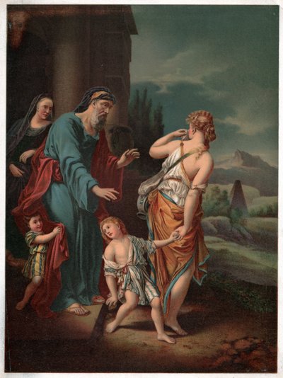 Ábrahám és Hágár. (Litográfia, 1880 körül) alkotó: Adriaan van der (after) Werff