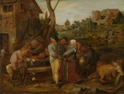 paraszti verekedés alkotó: Adriaen Brouwer