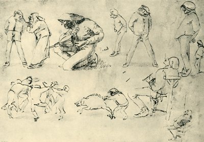 Alaktanulmányok, 17. század eleje, 1943. alkotó: Adriaen Brouwer