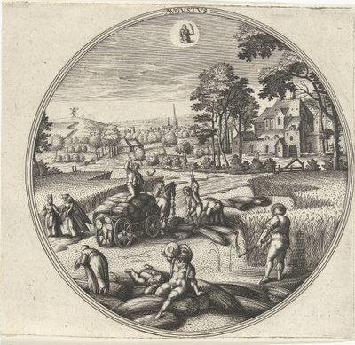 augusztus Avgvstvs (cím az objektumon) A tizenkét hónap (sorozat címe) alkotó: Adriaen Collaert