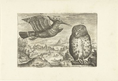 Néhány madár a tájban Madarak (sorozat címe) Avivm vivae (sorozat címe) alkotó: Adriaen Collaert