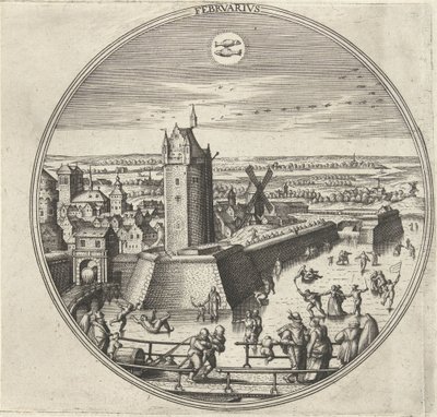 február Febrvarivs (cím az objektumon) A tizenkét hónap (sorozat címe) alkotó: Adriaen Collaert